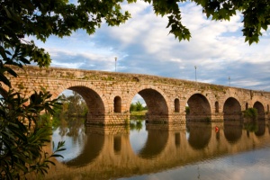 Roman bridge on the Guadiana River
